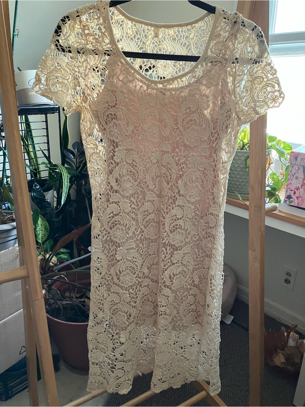 Vintage cotton lace dress - excellent condition, size M